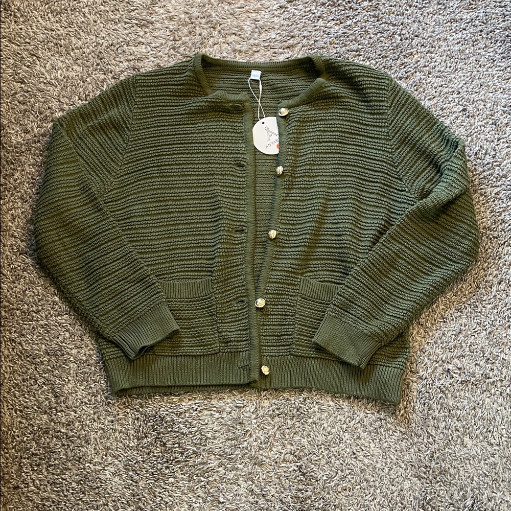 Olive Cardigan Sweater